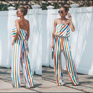 CAROUSEL STRIPED POCKETED JUMPSUIT